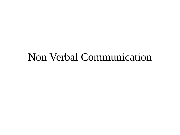 non verbal communication based on the presentation from