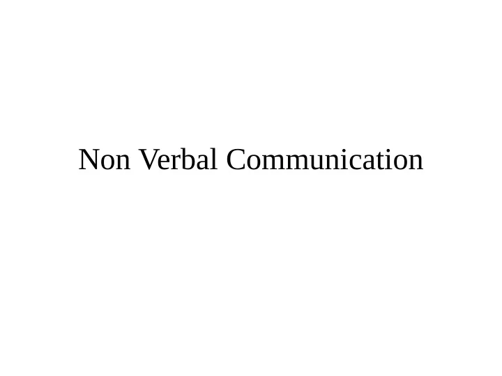 non verbal communication based on the presentation from