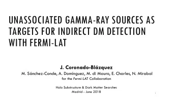 UNASSOCIATED GAMMA-RAY SOURCES AS  TARGETS FOR INDIRECT DM DETECTION  WITH FERMI-LAT  J.