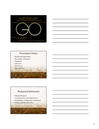 Are we  A MAJOR TODAY, A CAREER TOMORROW  A SEAMLESS AND INTEGRATED CAREER DEVELOPMENT