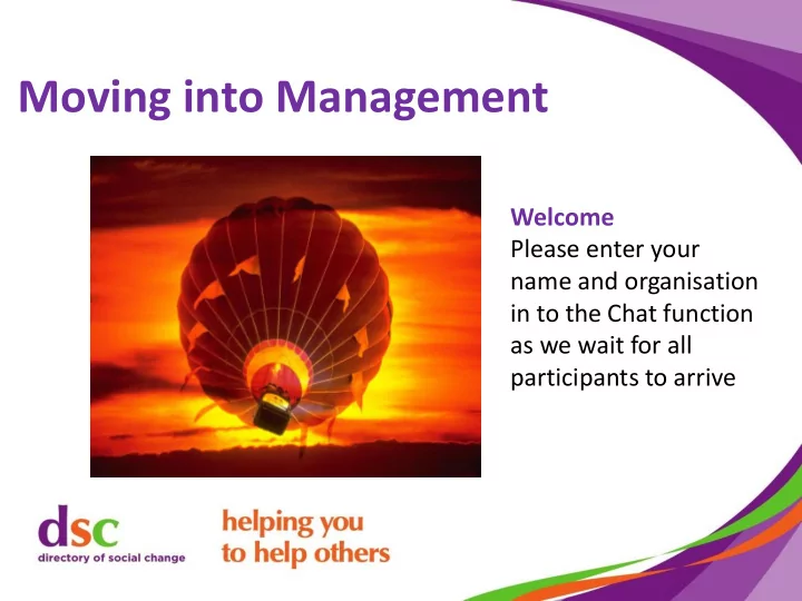 moving into management