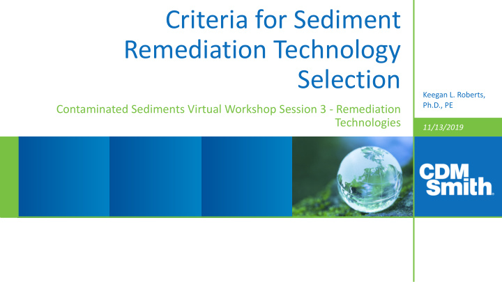 criteria for sediment remediation technology selection
