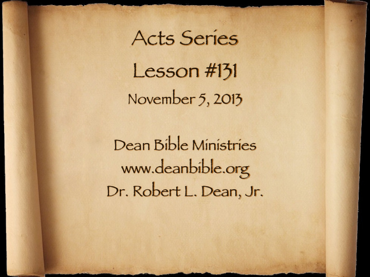 acts series lesson 131