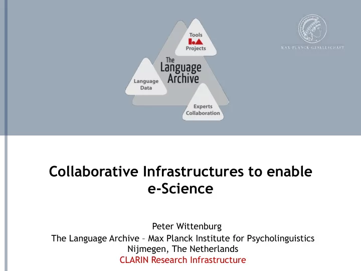 collaborative infrastructures to enable e science