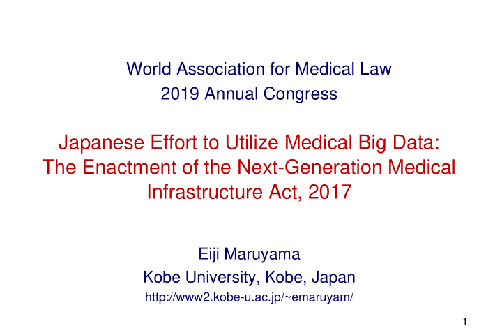 japanese effort to utilize medical big data the enactment