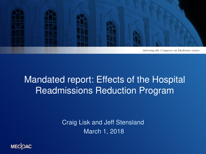 mandated report effects of the hospital readmissions