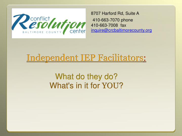 independent iep facilitators