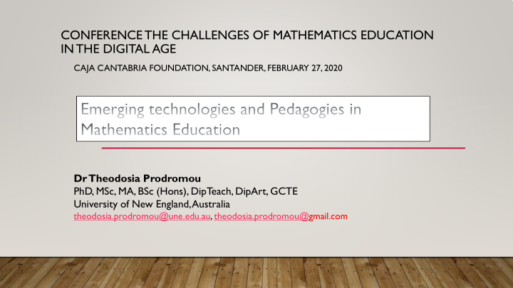 conference the challenges of mathematics education in the