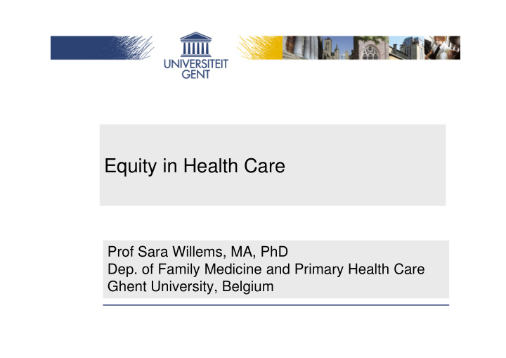 equity in health care