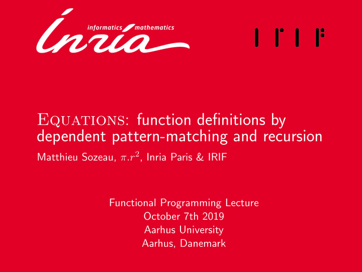 equations function definitions by dependent pattern