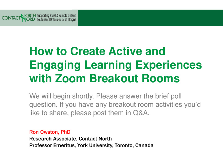 how to create active and engaging learning experiences