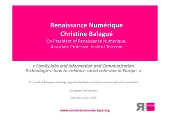 Renaissance Numrique  Christine Balagu  Co-President of Renaissance Numerique,  Associate