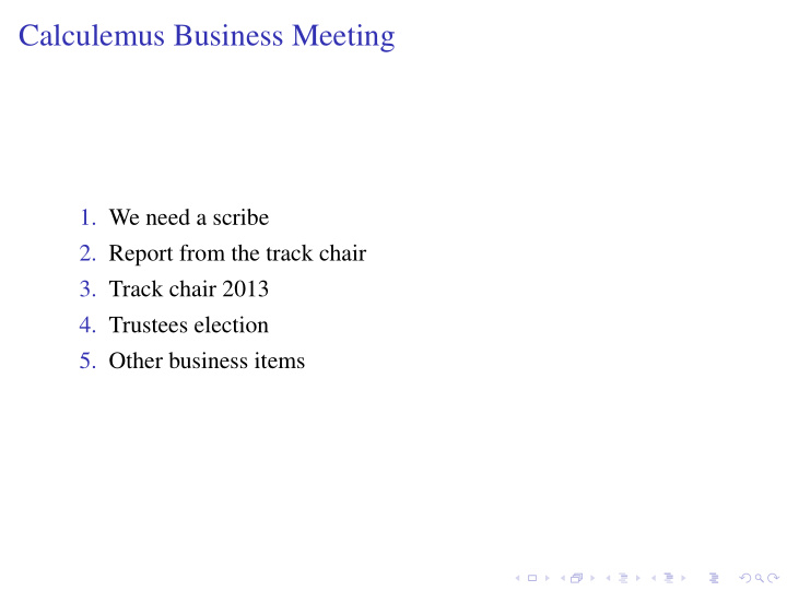 calculemus business meeting