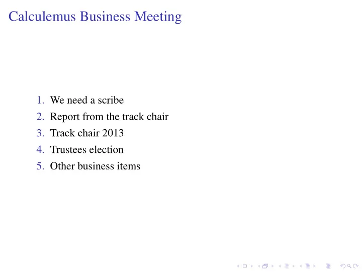 calculemus business meeting