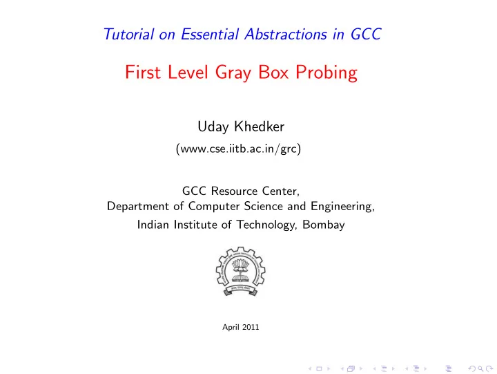 first level gray box probing