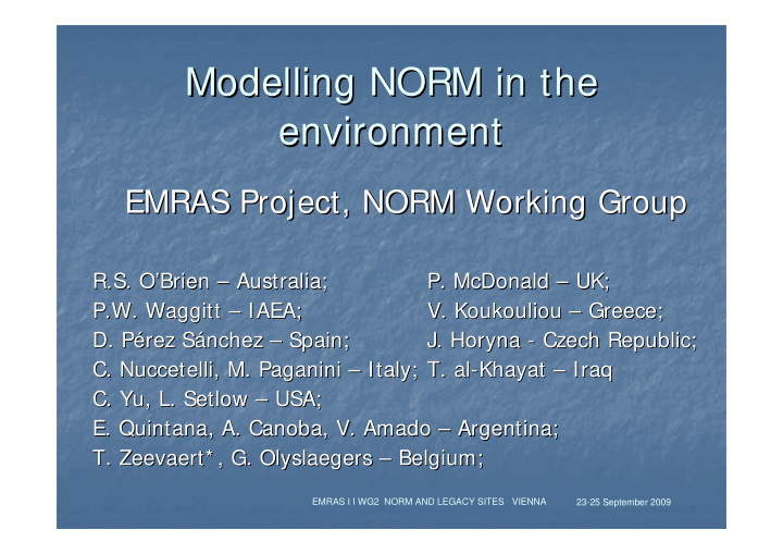 modelling norm in the modelling norm in the environment