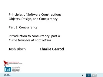 Josh Bloch  Charlie Garrod 17-214  1  Administrivia  Homework 5 Best Frameworks available today