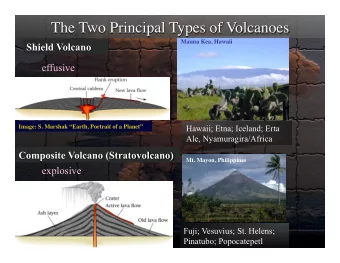effusive  Hawaii; Etna; Iceland; Erta  Image: S. Marshak Earth, Portrait of a Planet  Ale,