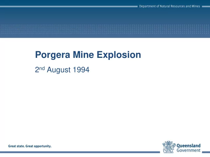porgera mine explosion