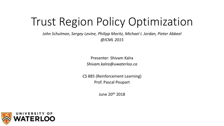 trust region policy optimization
