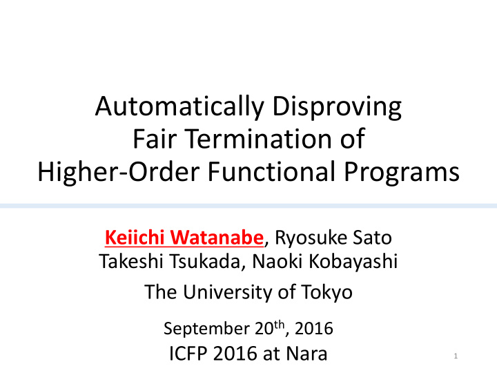 fair termination of