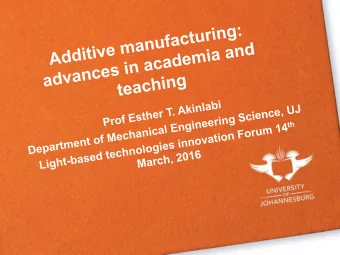Outline  Additive Manufacturing  personal involvement  Industrial visits  Undergraduate