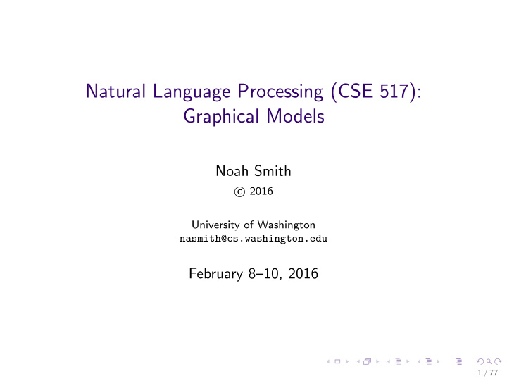 natural language processing cse 517 graphical models