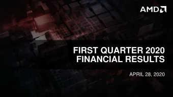 FIRST QUARTER 2020  FINANCIAL RESULTS  APRIL 28, 2020 CAUTIONARY STATEMENT  This presentation