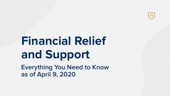 financial relief and support