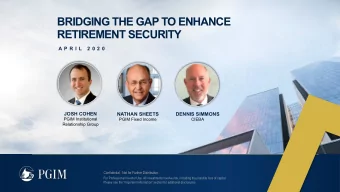 BRIDGING THE GAP TO ENHANCE  RETIREMENT SECURITY  A P R I L  2 0 2 0  JOSH COHEN  NATHAN SHEETS