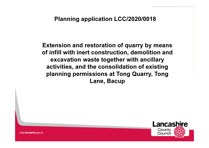planning application lcc 2020 0018 extension and