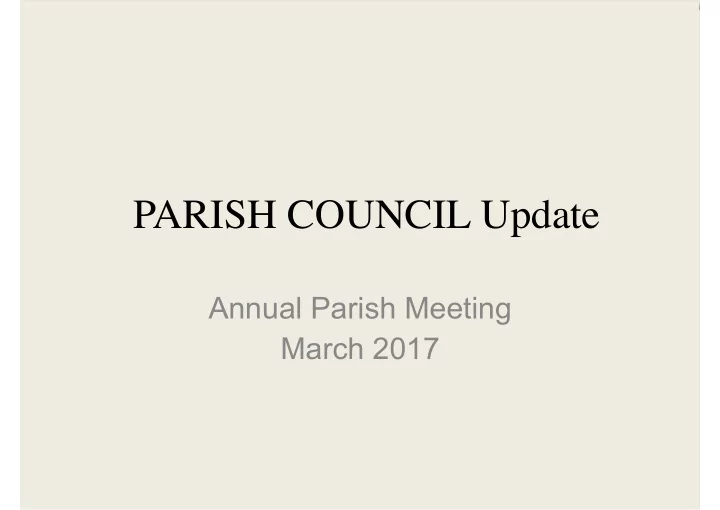 parish council update