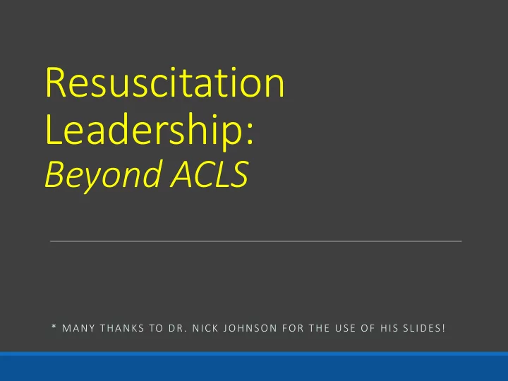 resuscitation leadership