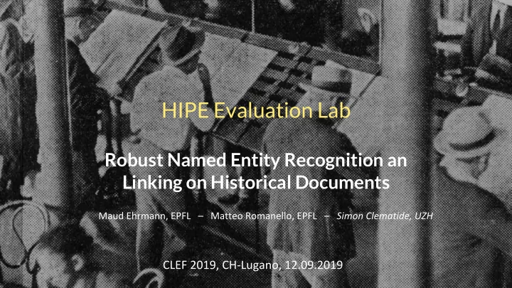 hipe evaluation lab