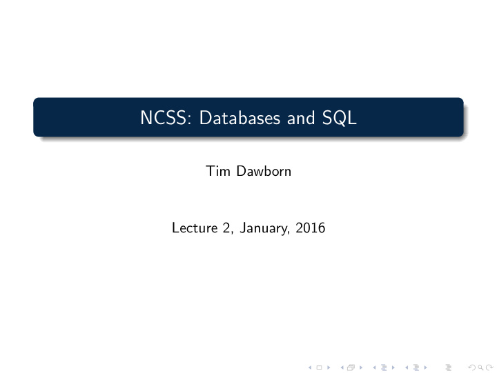 ncss databases and sql