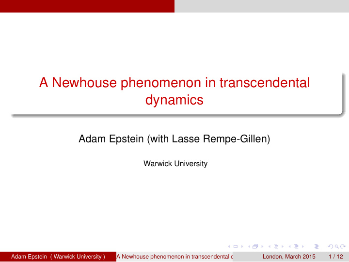 a newhouse phenomenon in transcendental dynamics