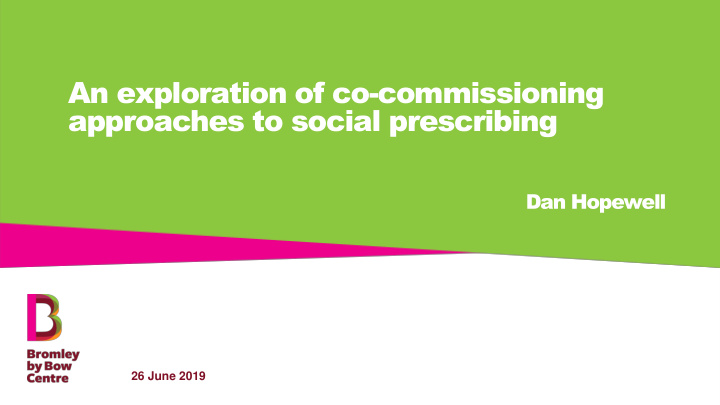 approaches to social prescribing