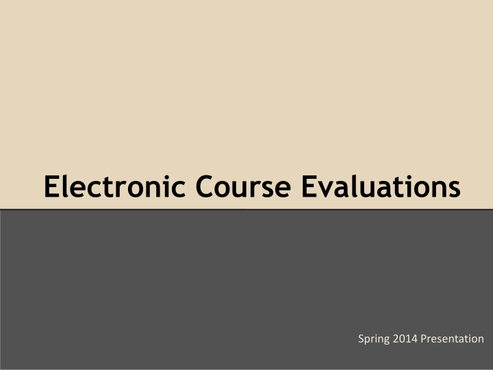 electronic course evaluations