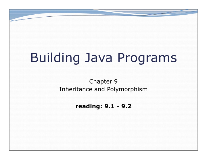 building java programs