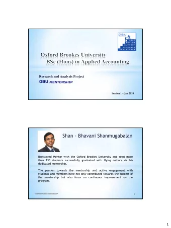 Registered Mentor with the Oxford Brookes University and seen more  than 130 students successfully