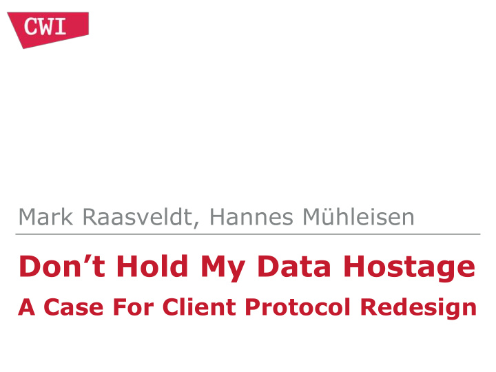 don t hold my data hostage
