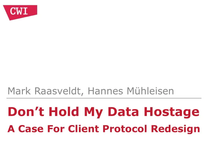 don t hold my data hostage