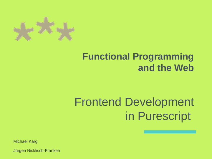 frontend development in purescript
