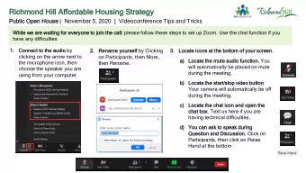 Richm  hmond H  ond Hill A  Affor  ordabl  dable H  Hous  ousing S  ng Strat  ateg  egy  Publ  blic