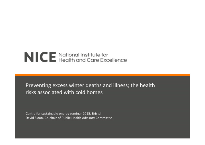 preventing excess winter deaths and illness the health