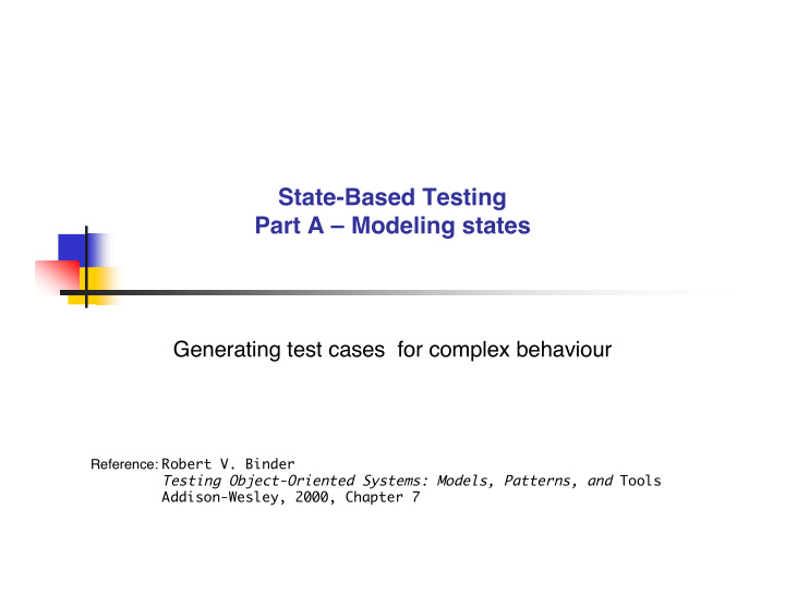 state based testing part a modeling states