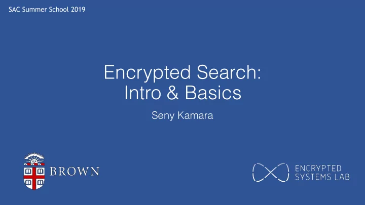 encrypted search intro basics