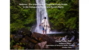 Webinar - The Importance of Engaging Young People  in the Dialogue on Water and Human Rights