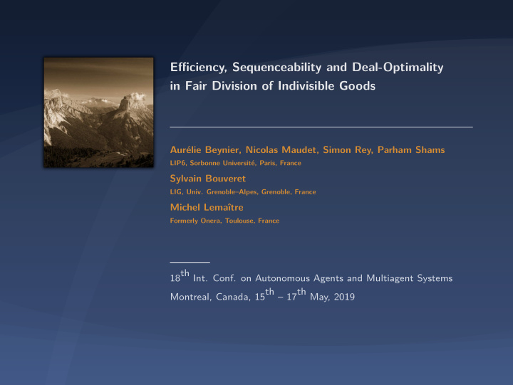 efficiency sequenceability and deal optimality in fair