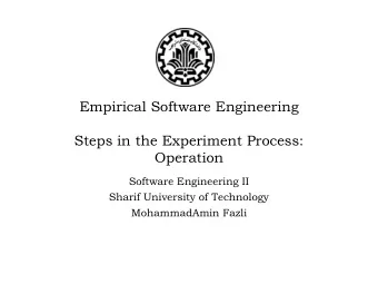 Operation  Software Engineering II  Sharif University of Technology  MohammadAmin Fazli  Operation